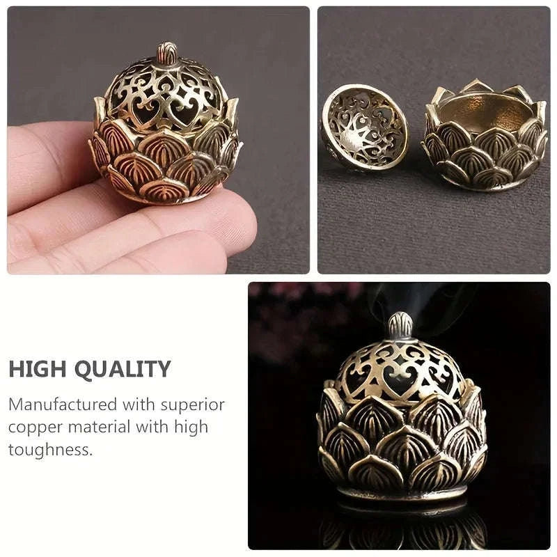 🌸 Mini Lotus Incense Holder – Small Cone Burner | Asian Style Zen Decor & Serene Gift | Free Shipping