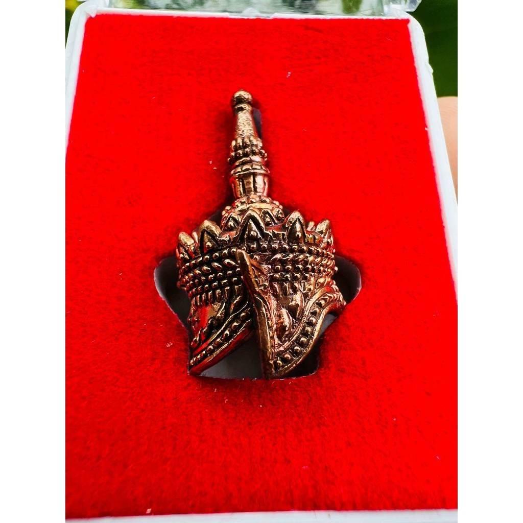 Mini Manora Crown Amulet - 2021 First Edition | Red Lightning Material | Thai Talisman for Power, Luck & Success