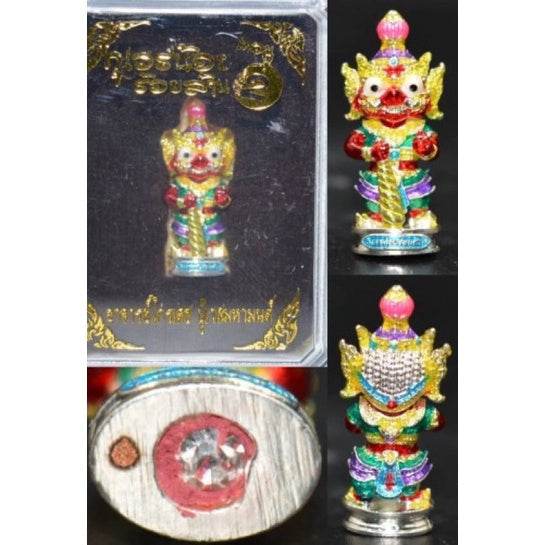 Mini Wealth Amulet for Business - Thai Luck Charm One-Sake.com ทอง/ม่วง กายอัมฤทธิ์ เพ้นสี ชุบทอง เพ้นสี-ชุบทอง-ทอง/ม่วง กายอัมฤทธิ์-ทอง/ดำ กายนิลกาฬ-ทับทิม-เขียวมรกต-2k เงิน/ทอง-ประกายม่วง-3k-เขียวหยก-2k เงิน/พิ้งค์-ซาตินเงิน-ทองขาว-สัตตะ-