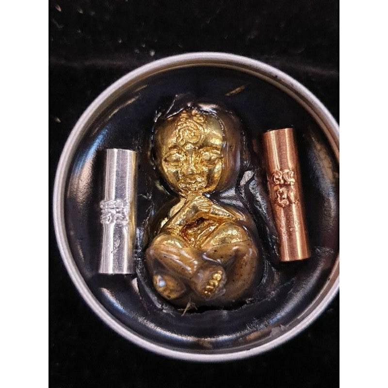 Mini Wealth Guardian Figurine with Black Wax Inlay for Abundance and Prosperity - 招财迷你守护雕像蕴含黑蜡精华助力财富与成功