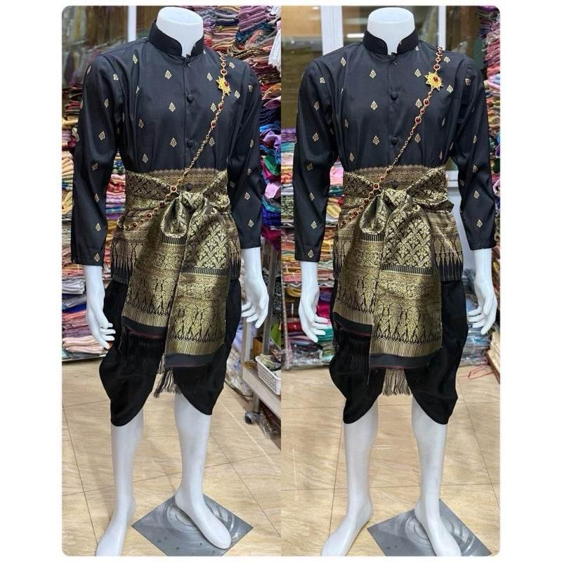 Modern Thai Men's Traditional Outfit for Ceremonial Occasions
