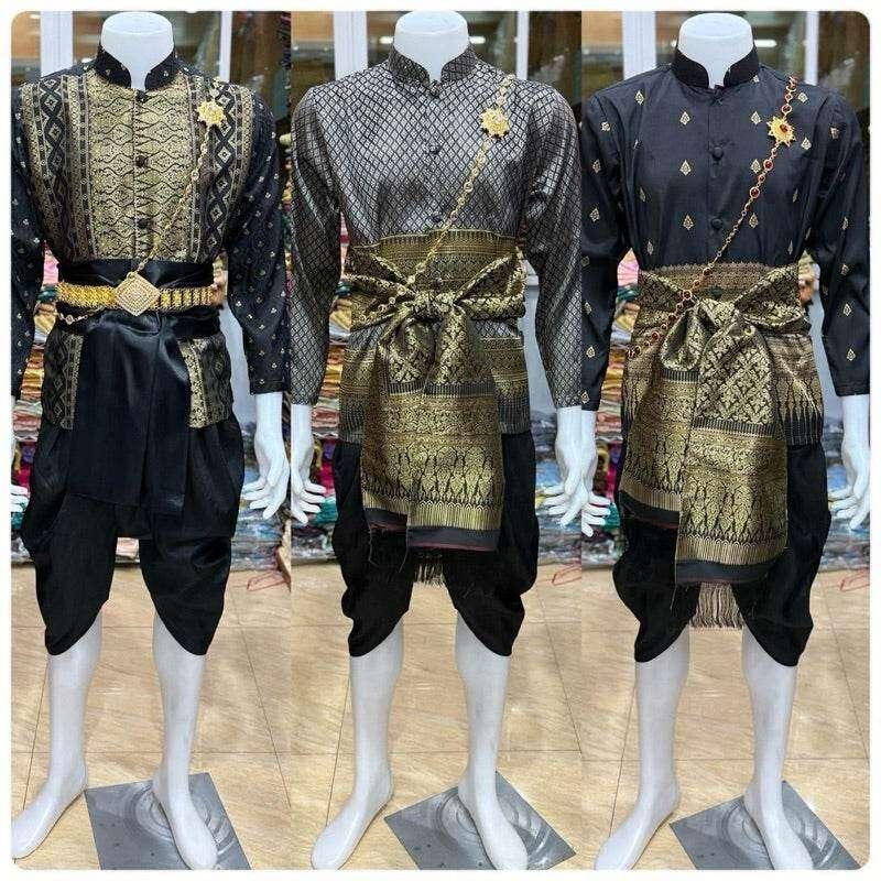 Modern Thai Men's Traditional Outfit for Ceremonial Occasions
