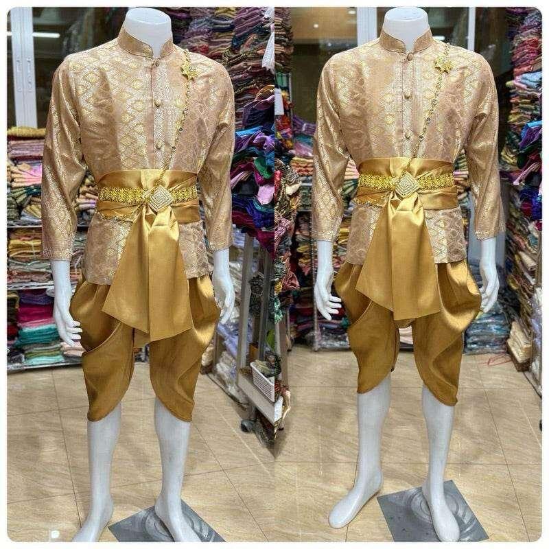 Modern Thai Men's Traditional Outfit for Ceremonial Occasions 4