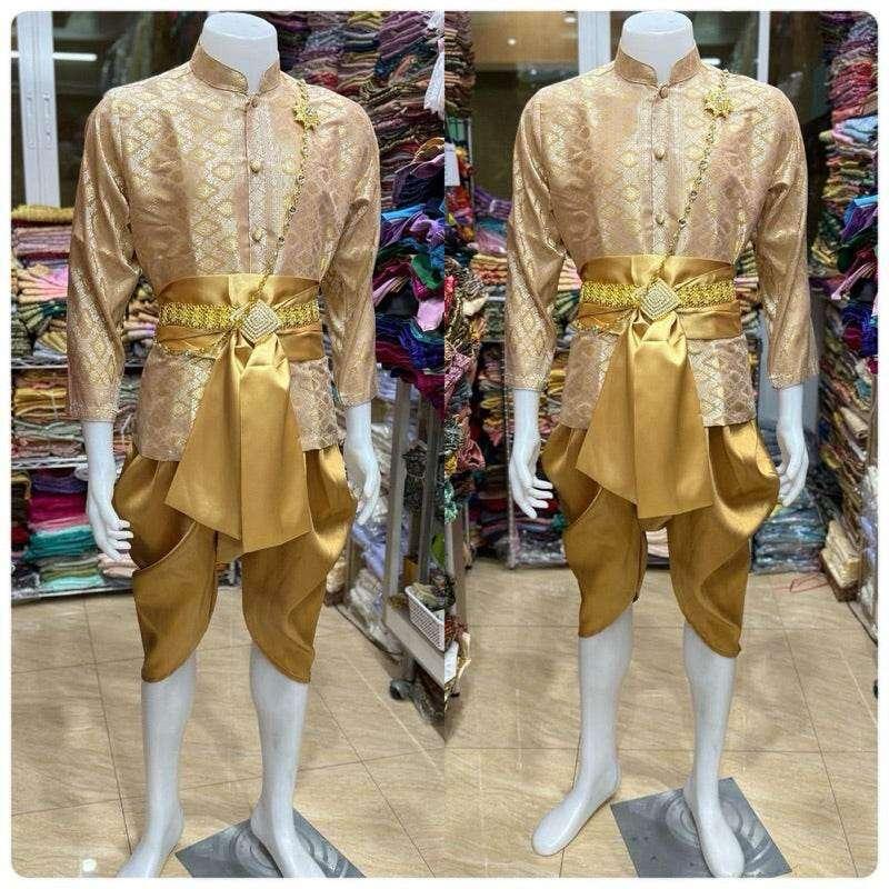 Modern Thai Men's Traditional Outfit for Ceremonial Occasions