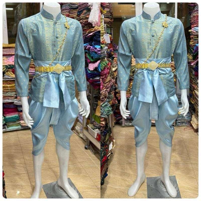 Modern Thai Men's Traditional Outfit for Ceremonial Occasions 3