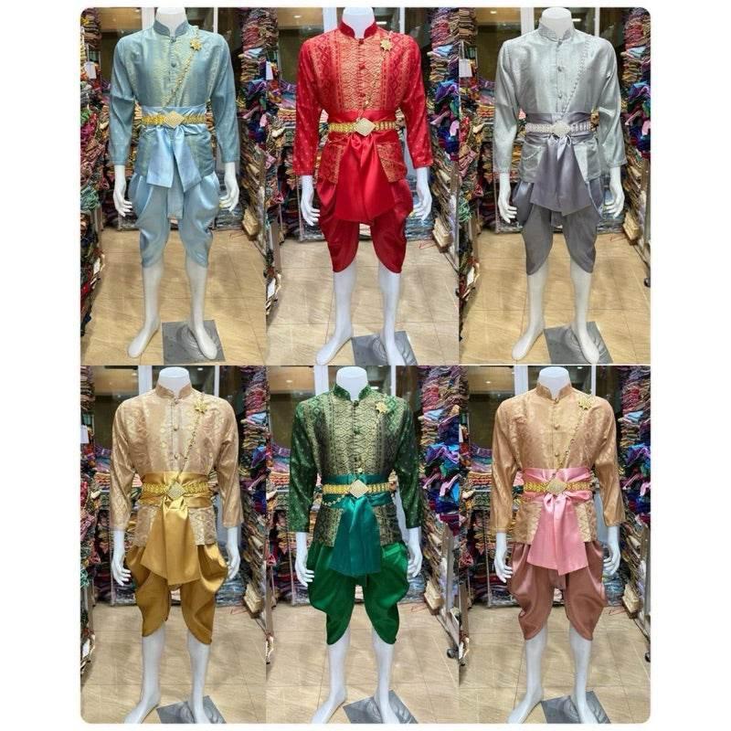 Modern Thai Men's Traditional Outfit for Ceremonial Occasions