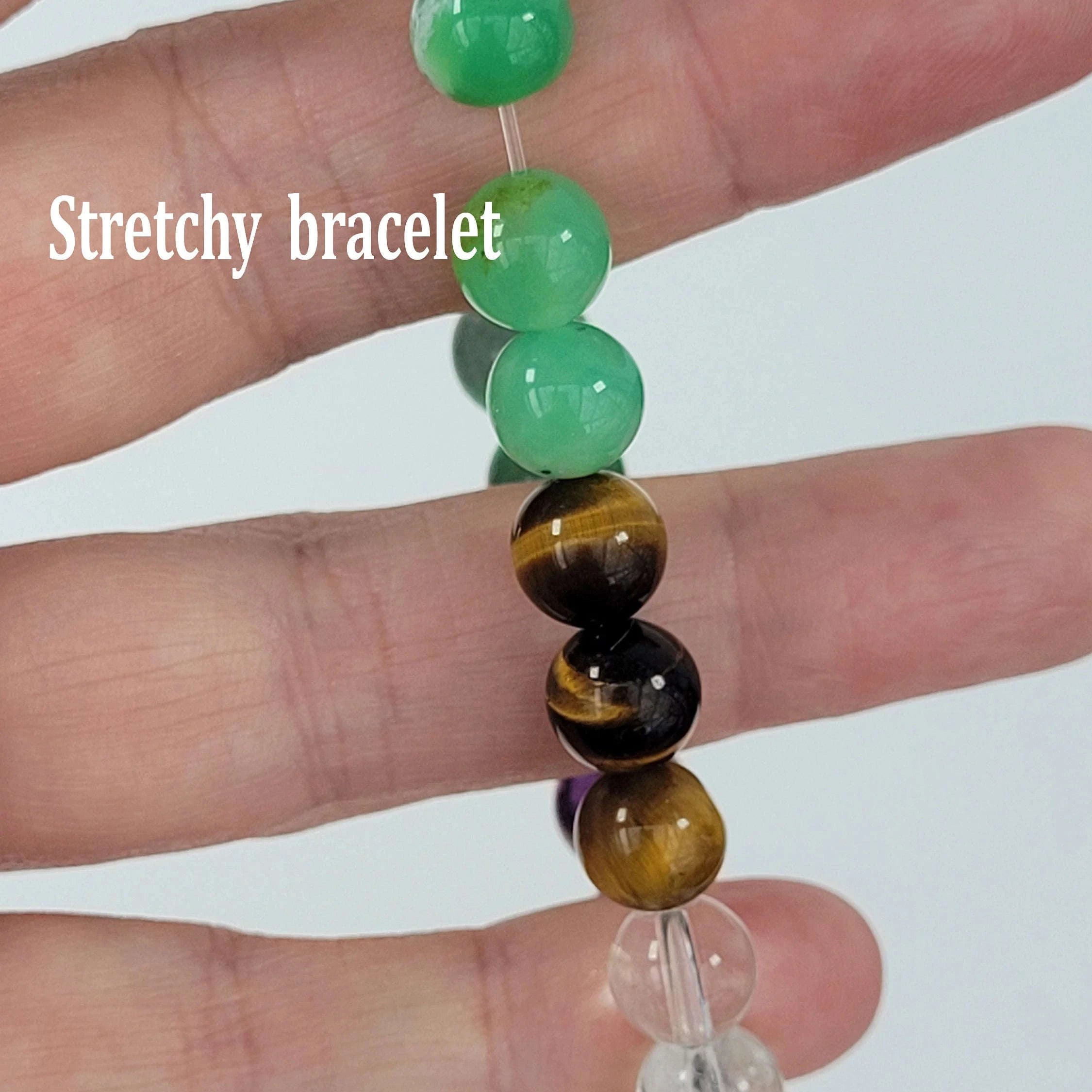 ✨ Money Wealth Bracelet – Vibrant 8-Color Beaded Elastic Bracelet for Prosperity and Style