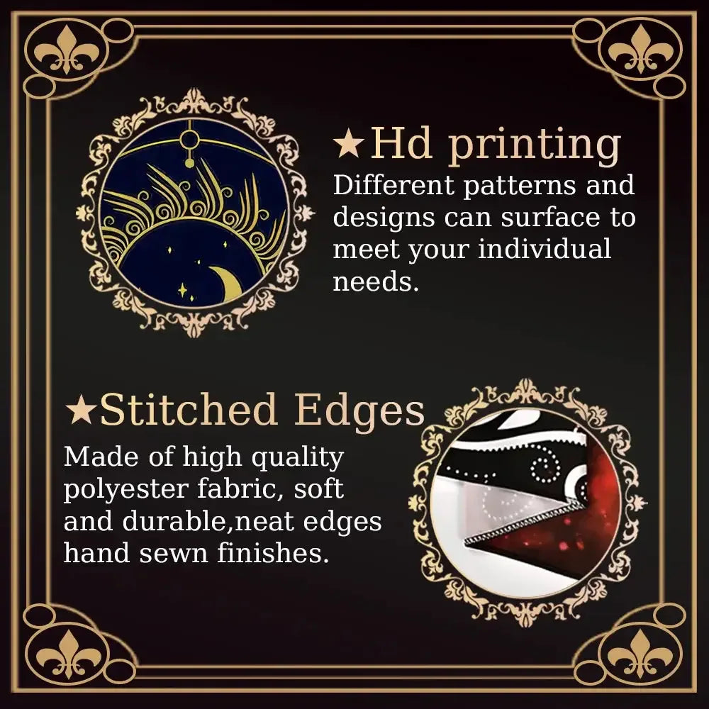 🌙 Moon Pattern Tarot Card Tablecloth Art Design Aesthetic Witchcraft Astrology Polyester Tarot Mat Cloth Divination Cloth Card Pad