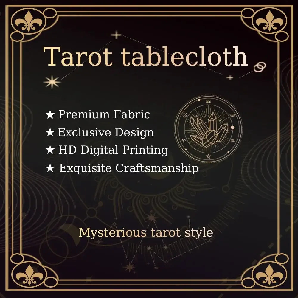🌙 Moon Pattern Tarot Card Tablecloth Art Design Aesthetic Witchcraft Astrology Polyester Tarot Mat Cloth Divination Cloth Card Pad