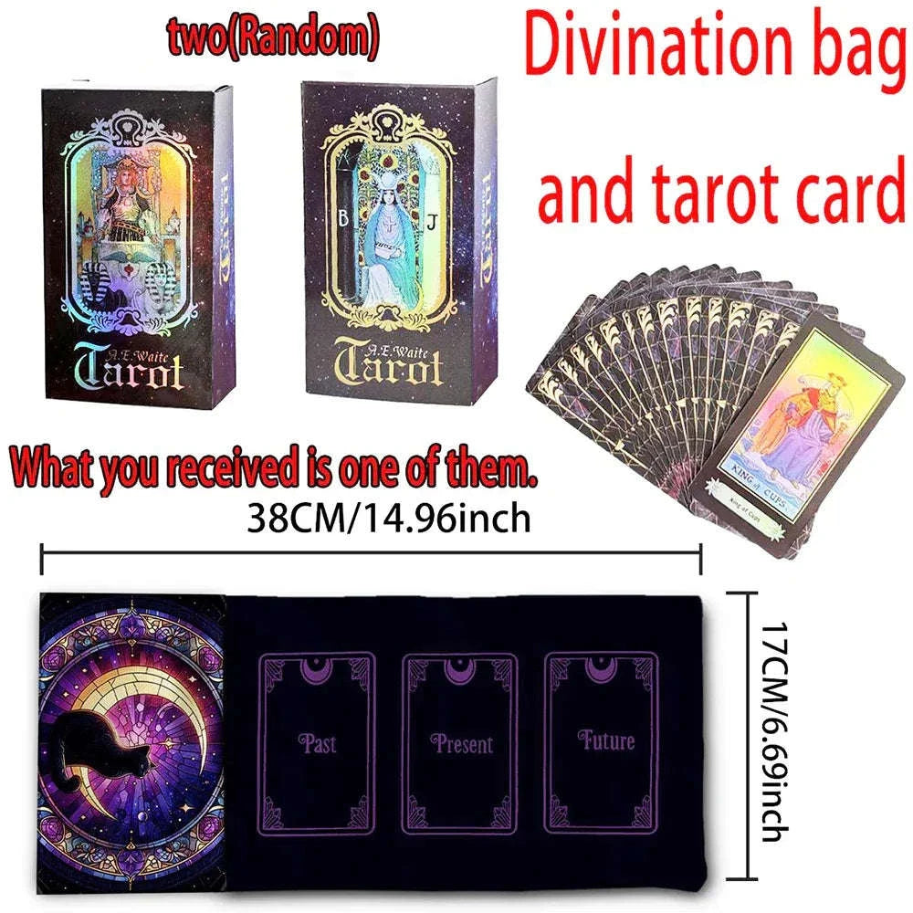 🌙 Moon Starry Sky Witchcraft Cat Tarot Storage Bag – Mystical Tarot & Divination Accessories ZBD(110) 2PCS