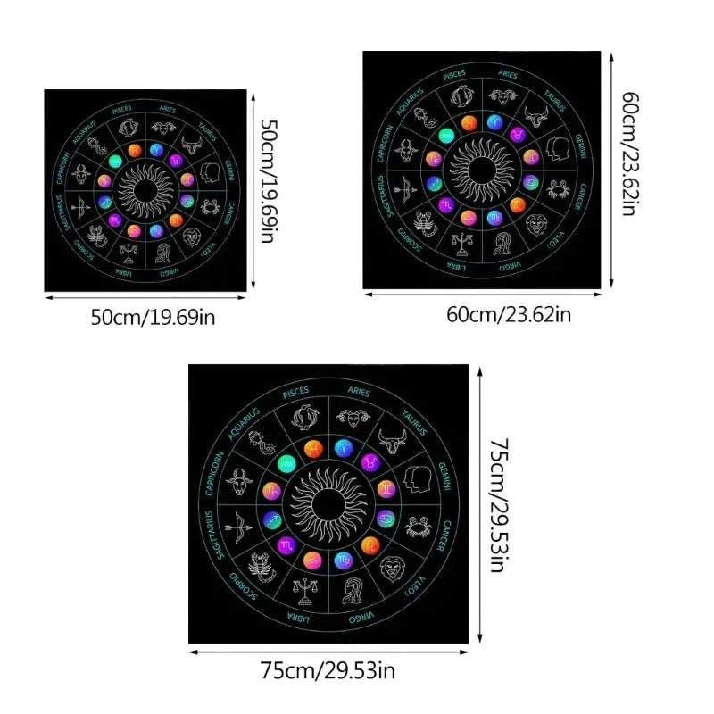 🔥MoonPhases Tarot Card Tablecloth | Astrological Divination Altar Cloth – Mystical Tapestry for Tarot and Spiritual Practice