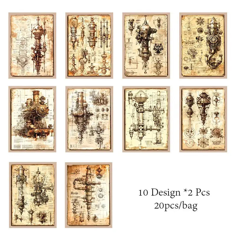 📄 Mr. Paper 1 Style – 20 Pieces/Pack Paper Material for DIY Journals, Diaries, Albums & Other Crafts