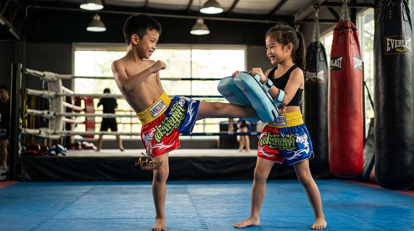 🥊 Muay Thai Shorts Kickboxing MMA Fight Shorts for Men Women Kids – Thai Boxing Training Gear, Breathable Quick Dry Martial Arts Combat Shorts