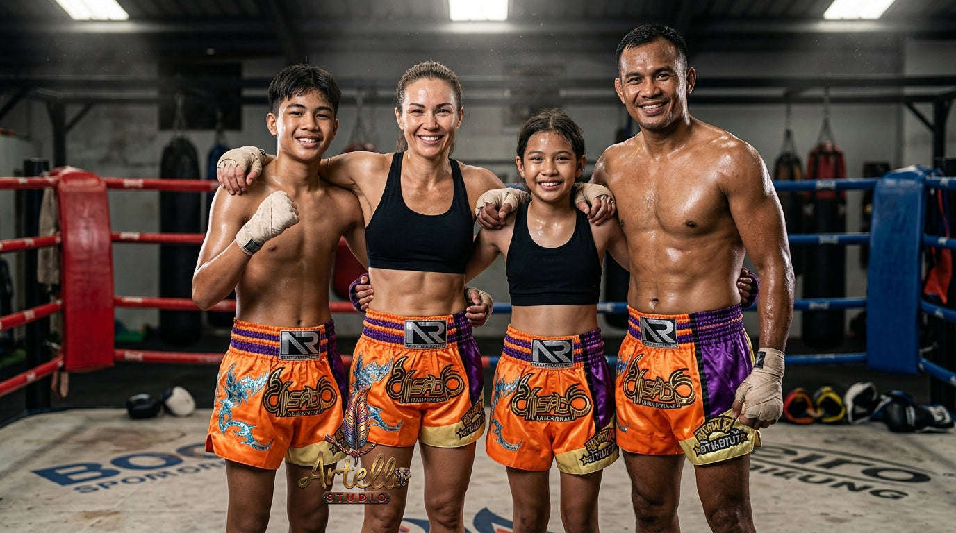 🥊 Muay Thai Shorts Kickboxing MMA Fight Shorts for Men Women Kids – Thai Boxing Training Gear, Breathable Quick Dry Martial Arts Combat Shorts