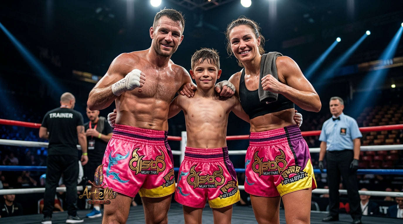 🥊 Muay Thai Shorts Kickboxing MMA Fight Shorts for Men Women Kids – Thai Boxing Training Gear, Breathable Quick Dry Martial Arts Combat Shorts