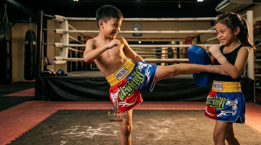 🥊 Muay Thai Shorts Kickboxing MMA Fight Shorts for Men Women Kids – Thai Boxing Training Gear, Breathable Quick Dry Martial Arts Combat Shorts