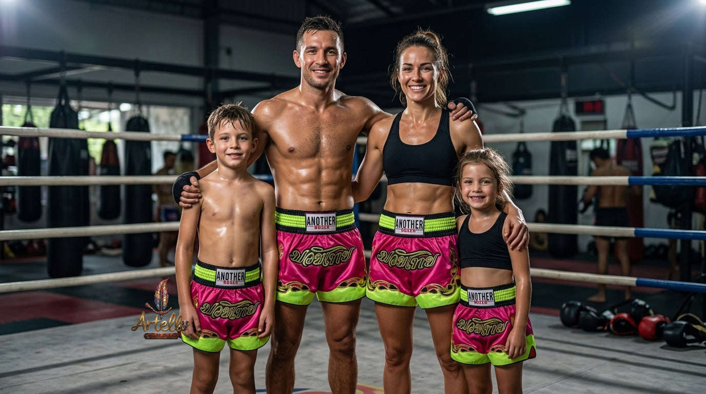 🥊 Muay Thai Shorts Kickboxing MMA Fight Shorts for Men Women Kids – Thai Boxing Training Gear, Breathable Quick Dry Martial Arts Combat Shorts