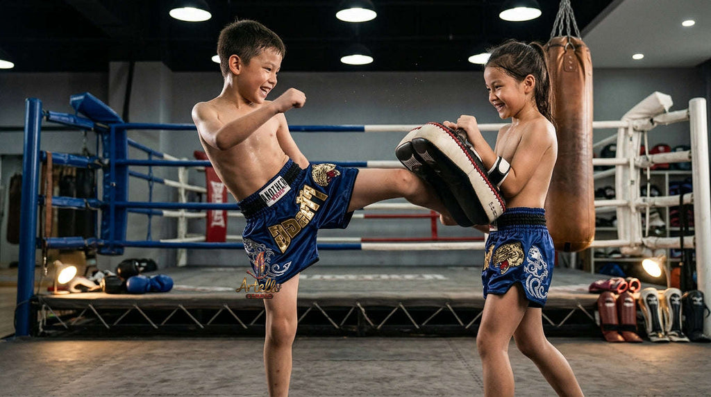 🥊 Muay Thai Shorts Kickboxing MMA Fight Shorts for Men Women Kids – Thai Boxing Training Gear, Breathable Quick Dry Martial Arts Combat Shorts