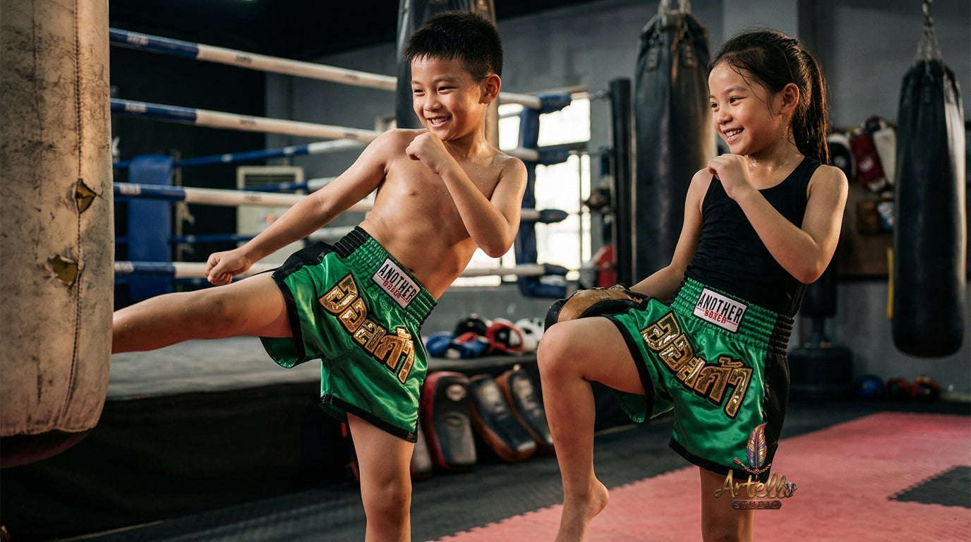 🥊 Muay Thai Shorts Kickboxing MMA Fight Shorts for Men Women Kids – Thai Boxing Training Gear, Breathable Quick Dry Martial Arts Combat Shorts