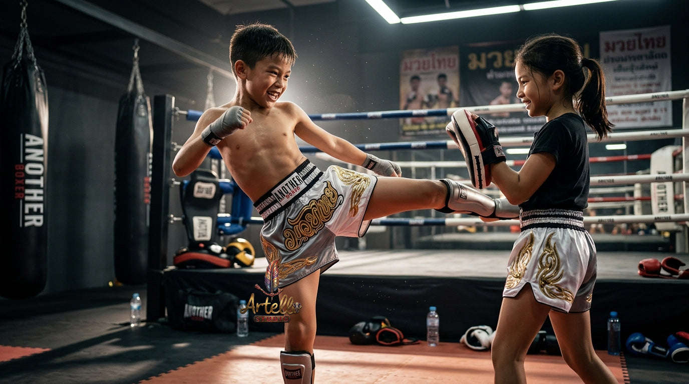🥊 Muay Thai Shorts Kickboxing MMA Fight Shorts for Men Women Kids – Thai Boxing Training Gear, Breathable Quick Dry Martial Arts Combat Shorts