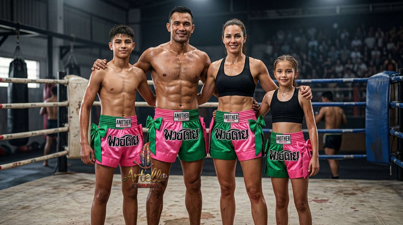 🥊 Muay Thai Shorts Kickboxing MMA Fight Shorts for Men Women Kids – Thai Boxing Training Gear, Breathable Quick Dry Martial Arts Combat Shorts