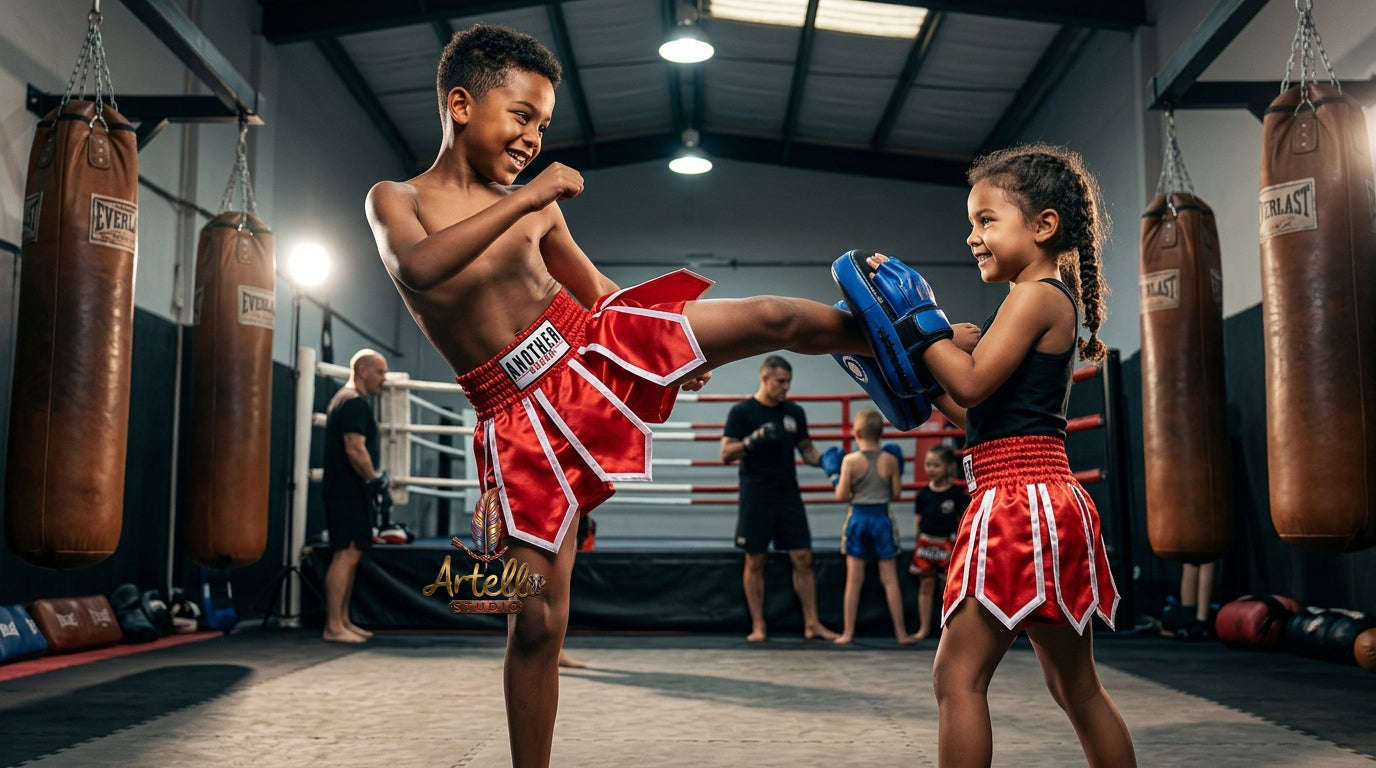🥊 Muay Thai Shorts Kickboxing MMA Fight Shorts for Men Women Kids – Thai Boxing Training Gear, Breathable Quick Dry Martial Arts Combat Shorts