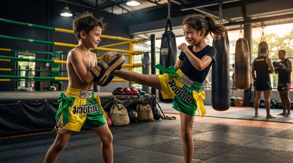 🥊 Muay Thai Shorts Kickboxing MMA Fight Shorts for Men Women Kids – Thai Boxing Training Gear, Breathable Quick Dry Martial Arts Combat Shorts