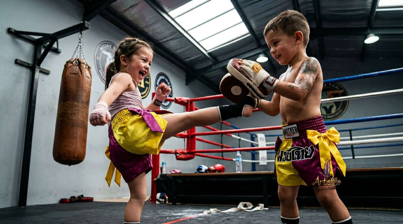 🥊 Muay Thai Shorts Kickboxing MMA Fight Shorts for Men Women Kids – Thai Boxing Training Gear, Breathable Quick Dry Martial Arts Combat Shorts