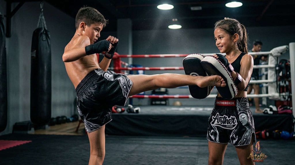🥊 Muay Thai Shorts Kickboxing MMA Fight Shorts for Men Women Kids – Thai Boxing Training Gear, Breathable Quick Dry Martial Arts Combat Shorts