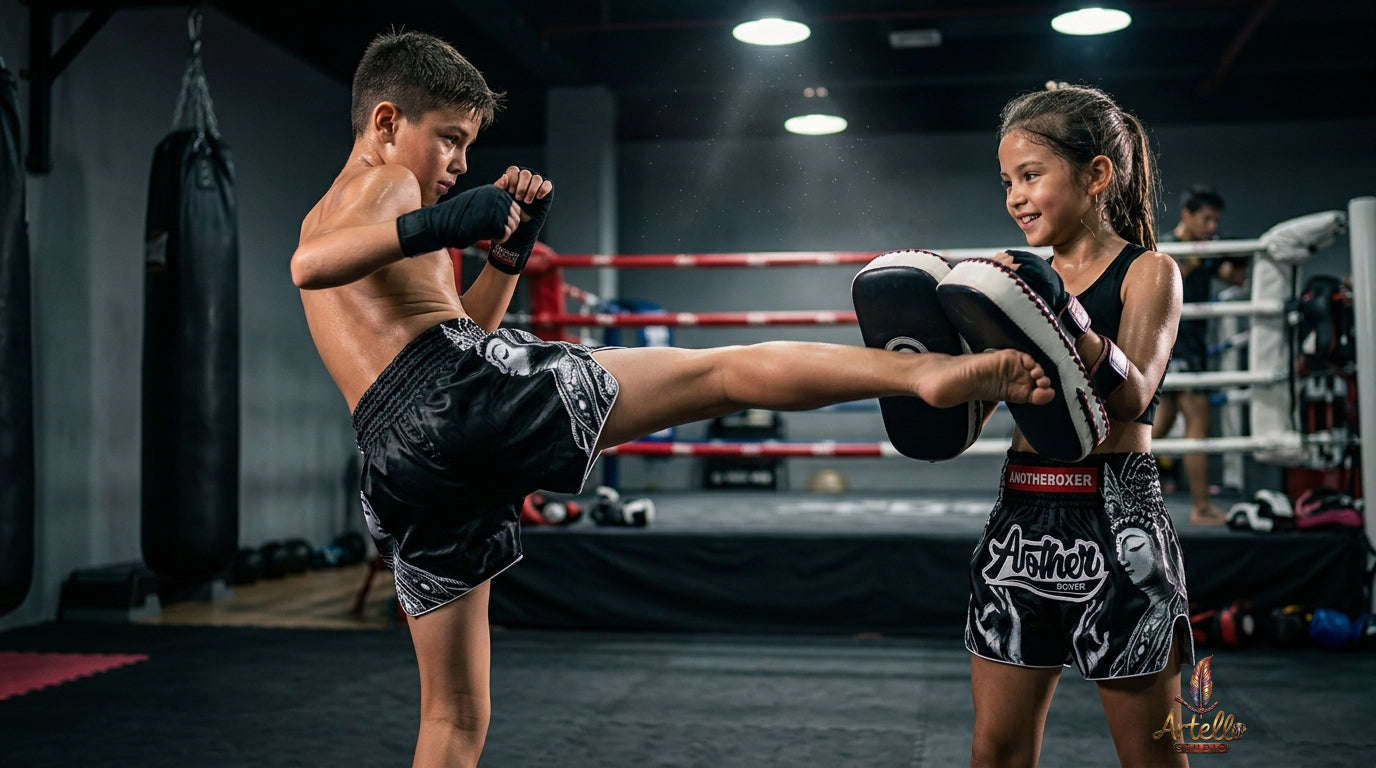 🥊 Muay Thai Shorts Kickboxing MMA Fight Shorts for Men Women Kids – Thai Boxing Training Gear, Breathable Quick Dry Martial Arts Combat Shorts