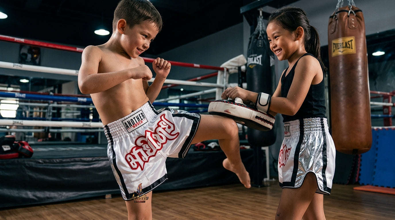 🥊 Muay Thai Shorts Kickboxing MMA Fight Shorts for Men Women Kids – Thai Boxing Training Gear, Breathable Quick Dry Martial Arts Combat Shorts
