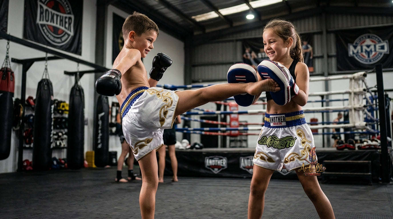 🥊 Muay Thai Shorts Kickboxing MMA Fight Shorts for Men Women Kids – Thai Boxing Training Gear, Breathable Quick Dry Martial Arts Combat Shorts