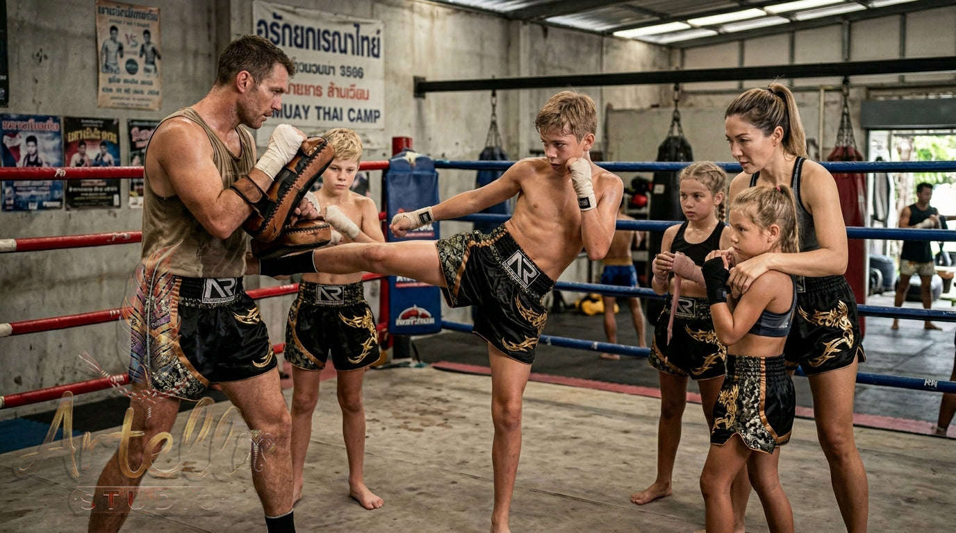 🥊 Muay Thai Shorts Premium Satin Thai Boxing Shorts – Kickboxing Fight Shorts for MMA Training | Combat Sports Gear for Men, Women & Kids