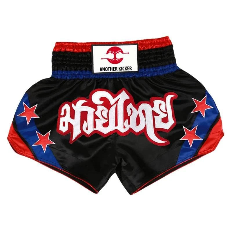 Muay Thai Shorts - Thai Blessing Co Satin Kickboxing Trunks for Men, Women & Kids | Martial Arts, MMA, Grappling, Gym Wear A178