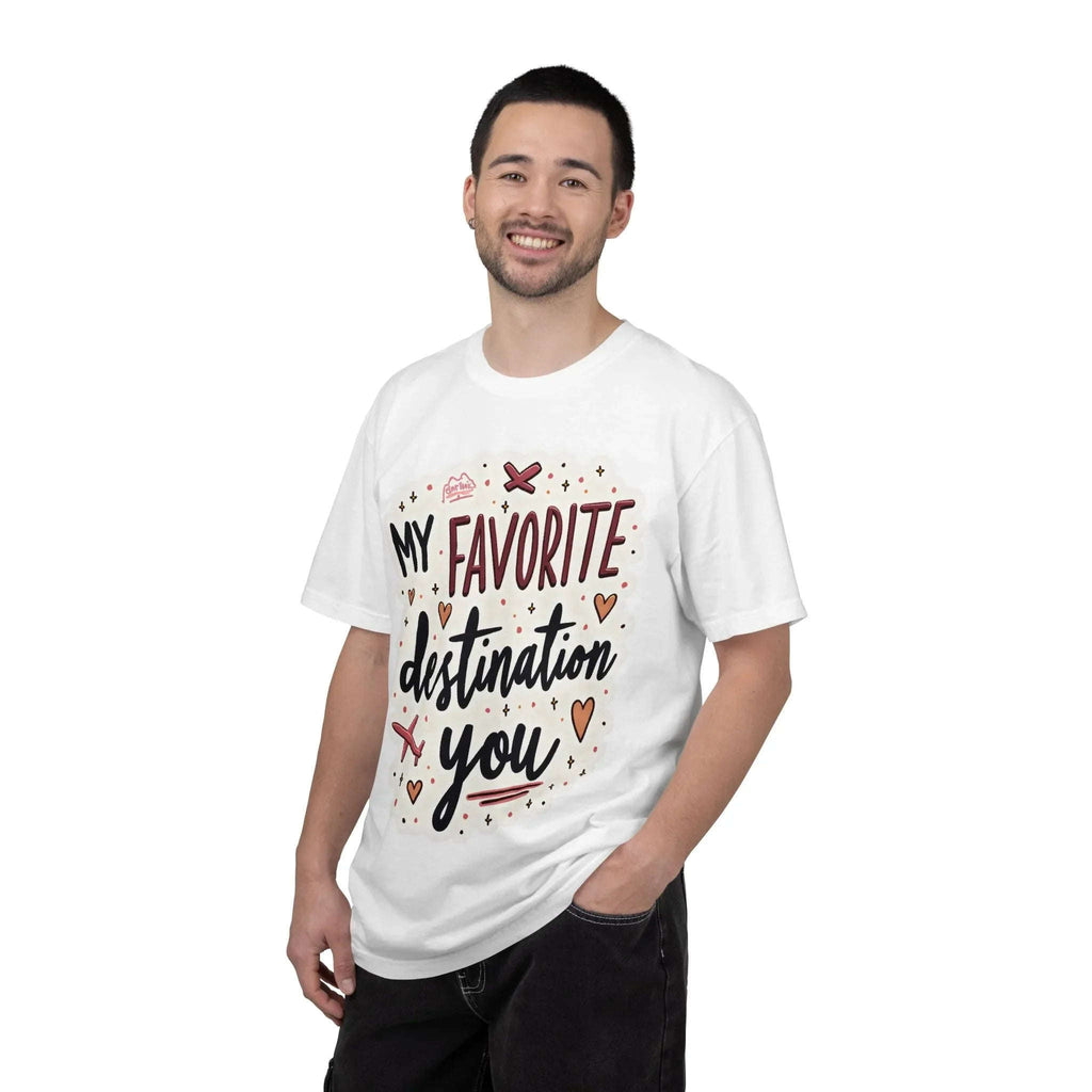 My Favorite Destination You Shirt, Travel Love Typography T-Shirt, Hearts and Planes Tee, Couples Road Trip Gift, Anniversary Valentine