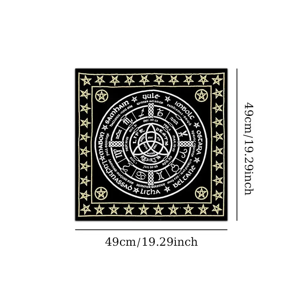 🪐 Mystery Stars Tarot Mat – Durable Polyester Altar Cloth Featuring Celestial Starry Design for Tarot and Divination Rituals 49x49cm