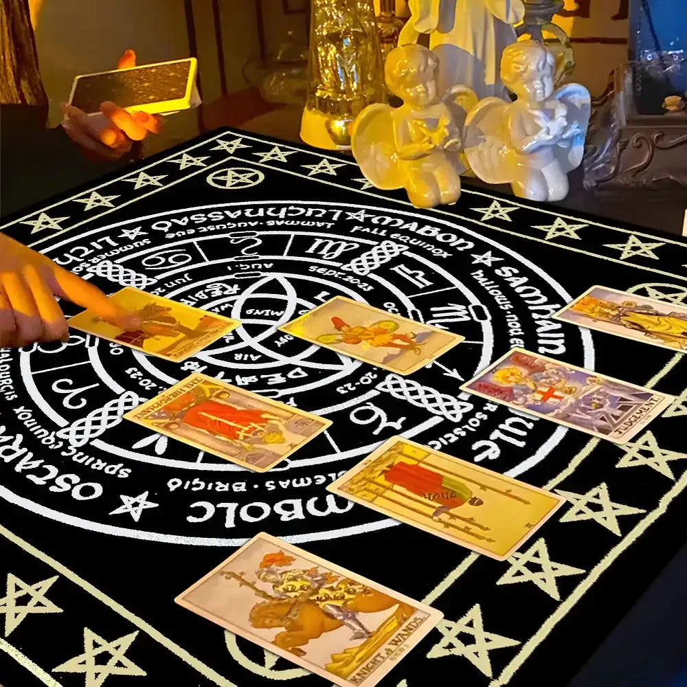 🪐 Mystery Stars Tarot Mat – Durable Polyester Altar Cloth Featuring Celestial Starry Design for Tarot and Divination Rituals