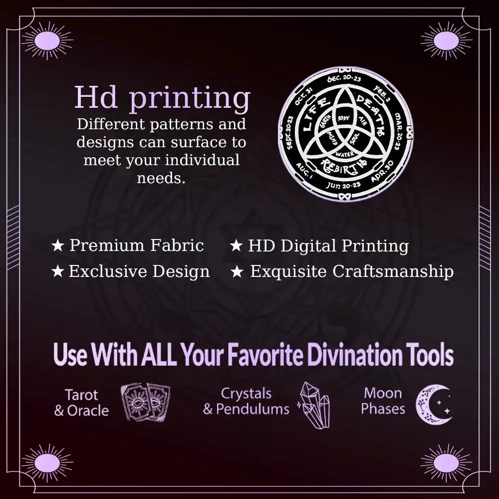🪐 Mystery Stars Tarot Mat – Durable Polyester Altar Cloth Featuring Celestial Starry Design for Tarot and Divination Rituals