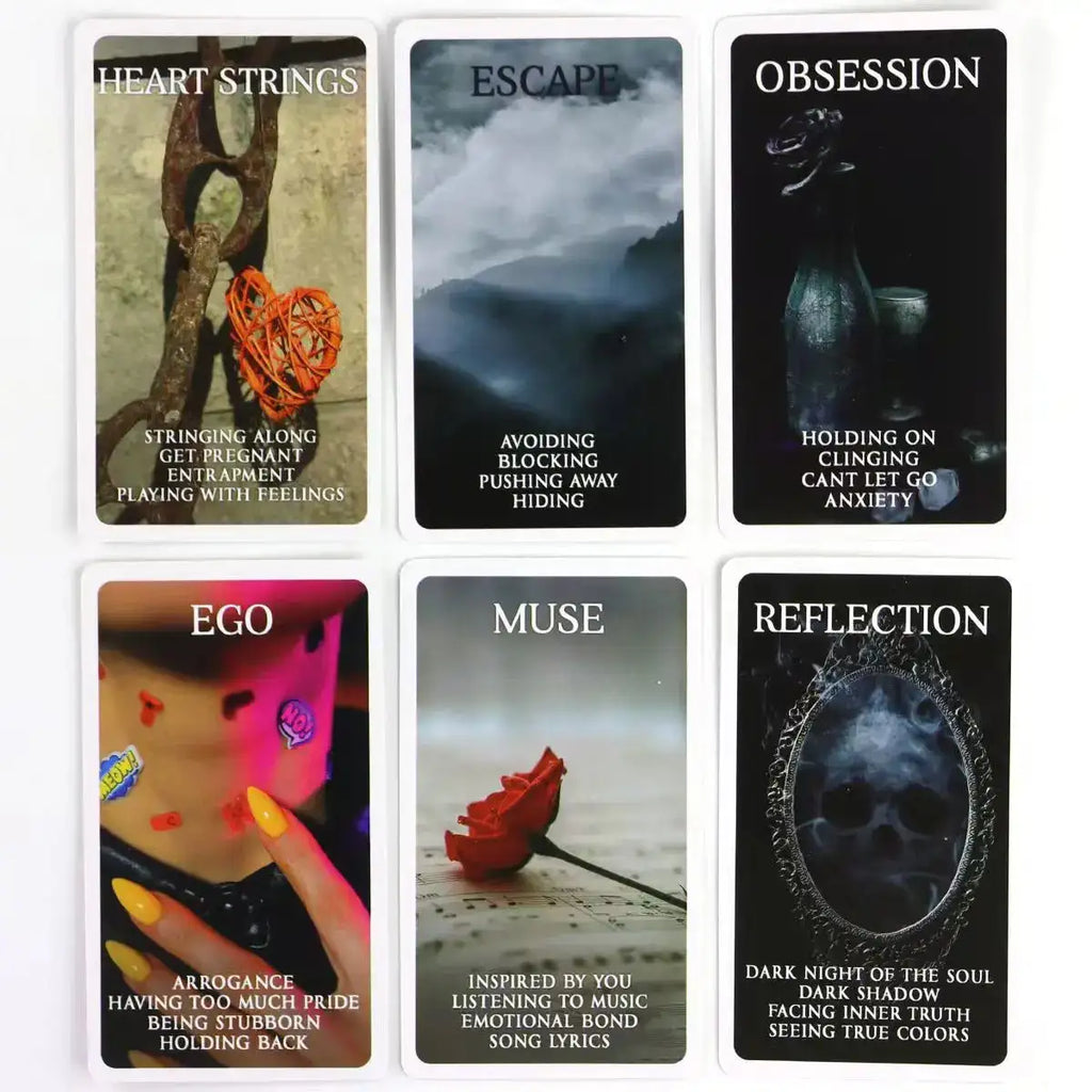 Mystic Black Rose Oracle Deck – 78 Cards | Twin Flame & Love Keywords Deck | Shadow Work & Healing Oracle | Compact 10.3 x 6 cm