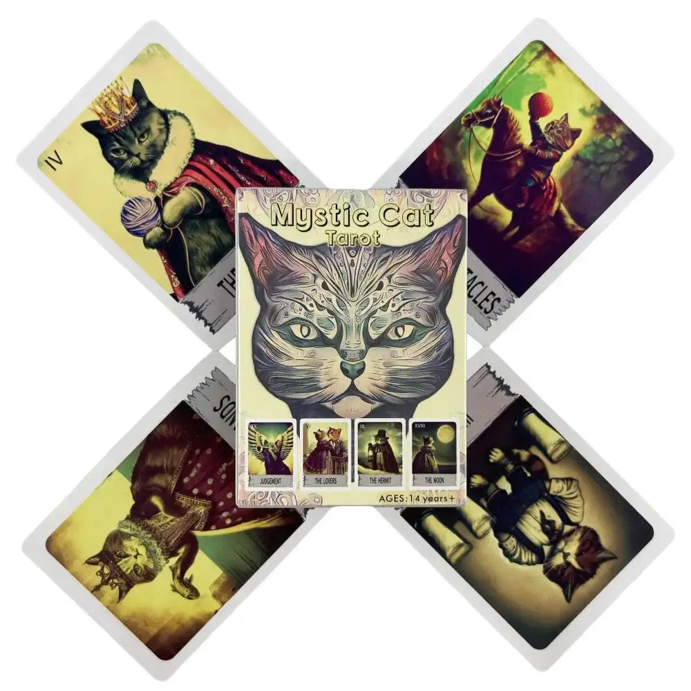 🐱 Mystic Cat Tarot – Playful and Intuitive 78-Card Deck Featuring Animal Magic for Beginners and Social Divination