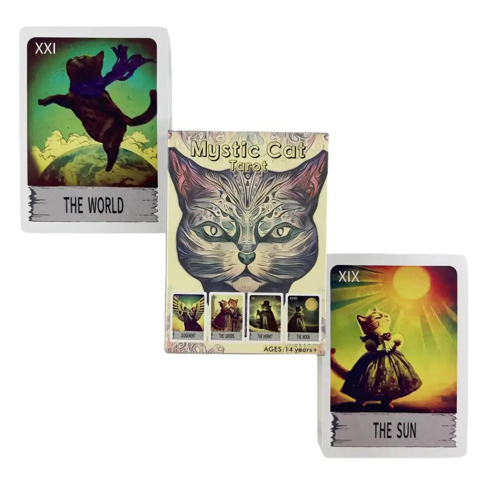🐱 Mystic Cat Tarot – Playful and Intuitive 78-Card Deck Featuring Animal Magic for Beginners and Social Divination