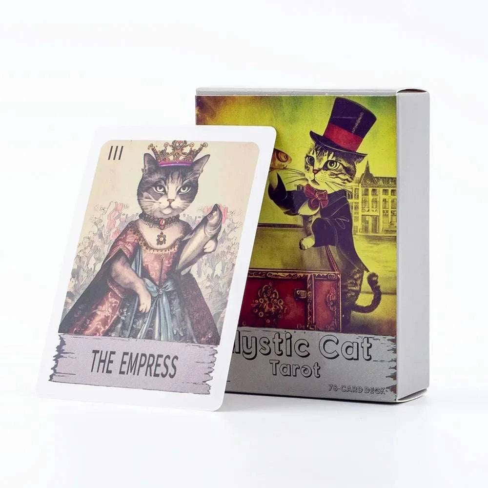 Mystic Cat Tarot 78-Card Deck | English Visions Divination Edition for Party Gatherings and Family Nights