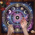 Celestial Tarot Tablecloth | Premium Zodiac Moon Galaxy Altar Cloth for Spiritual Practices
