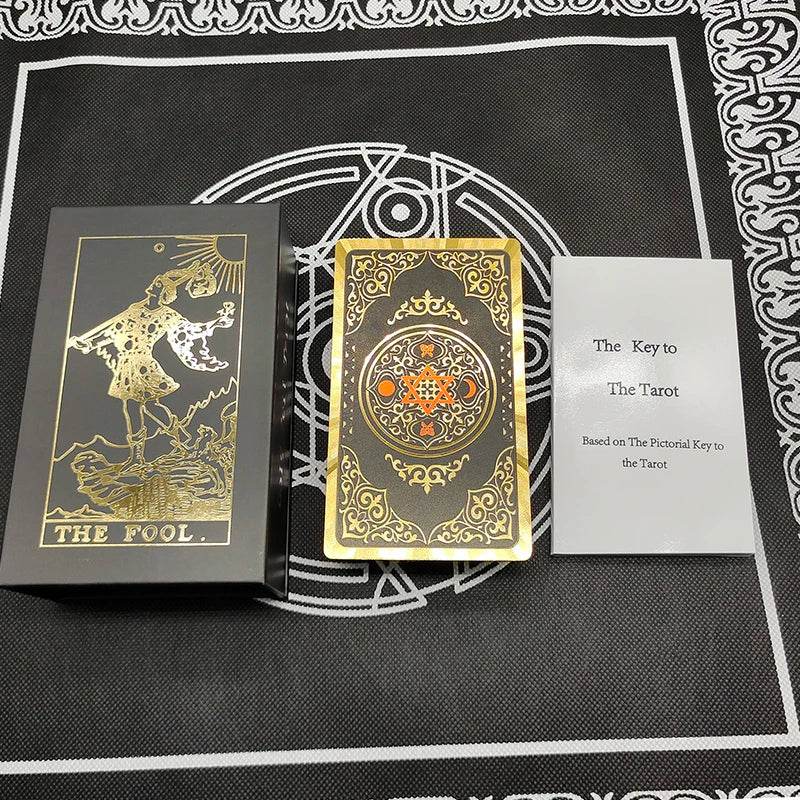 Rose Gold Tarot Deck with Gold Foil - Deluxe Edition Pentagram