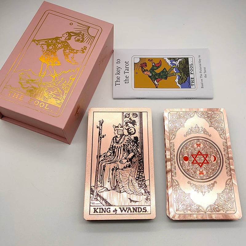 Rose Gold Tarot Deck with Gold Foil - Deluxe Edition Rose pink