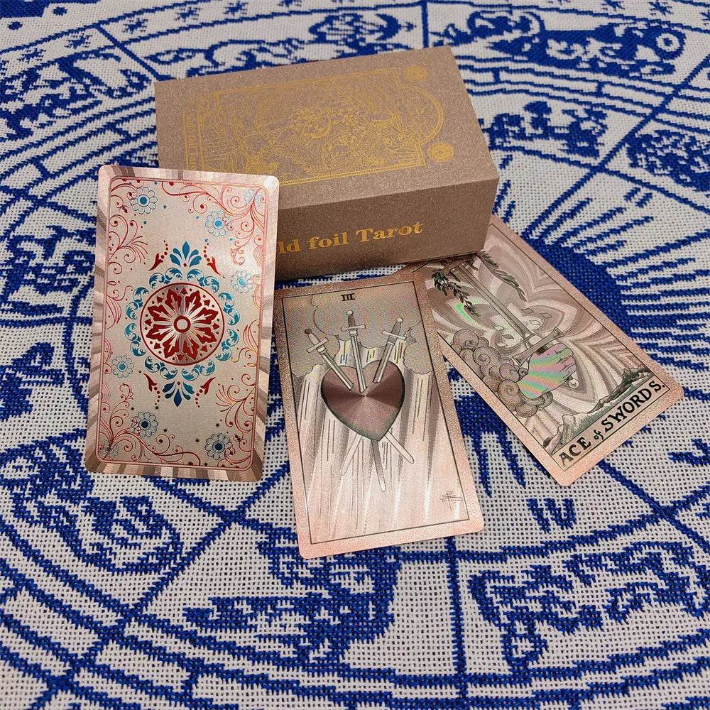 Rose Gold Tarot Deck with Gold Foil - Deluxe Edition