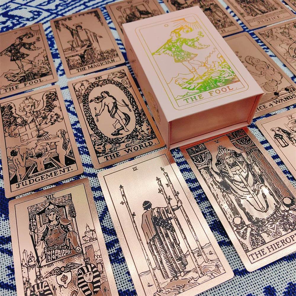 Rose Gold Tarot Deck with Gold Foil - Deluxe Edition