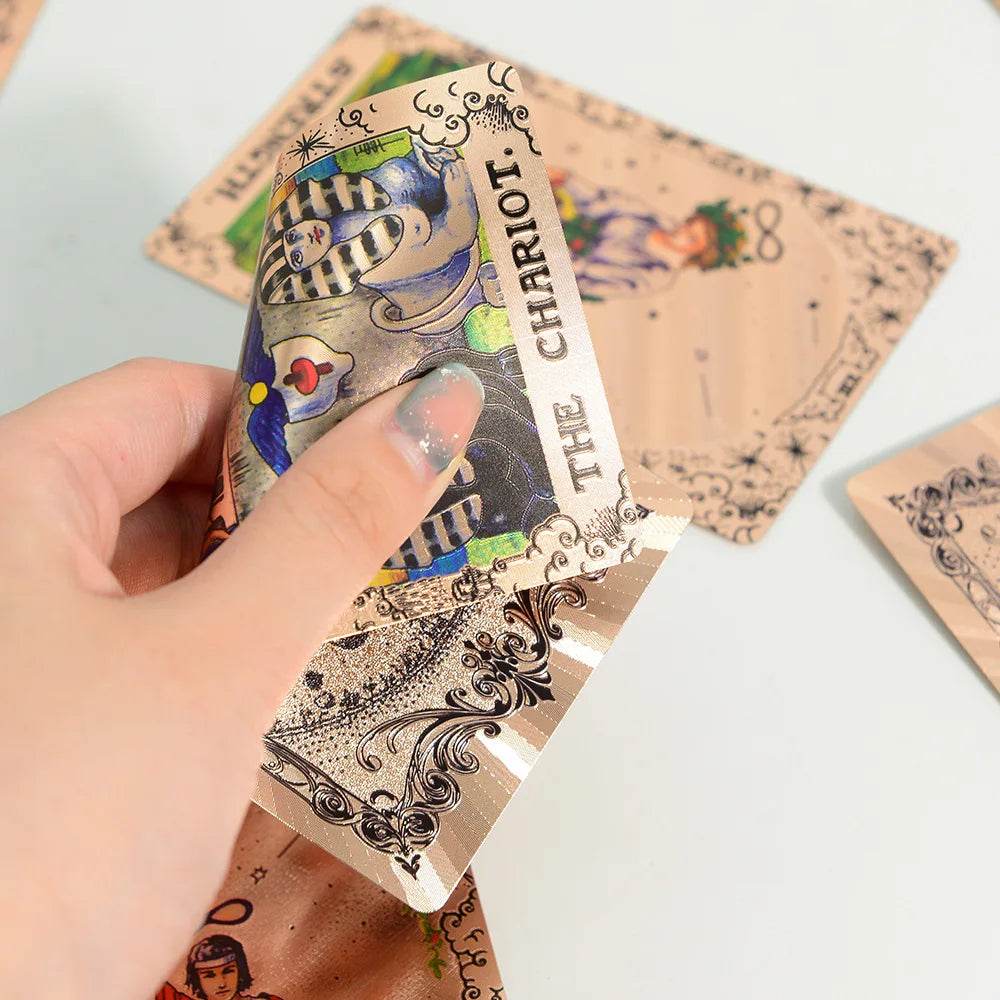 Gold Foiled Tarot Cards Set with Guidebook for Enhanced Spiritual Guidance and Intuition