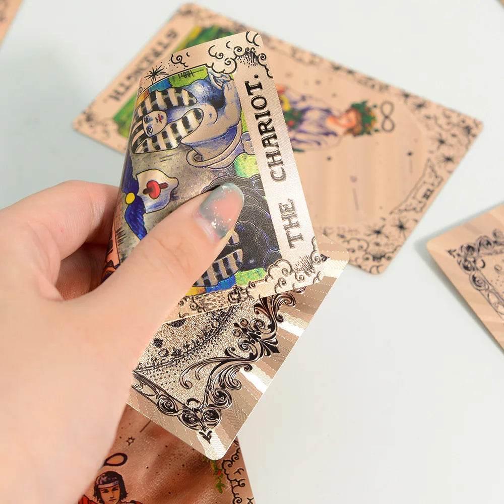 Gold Foiled Tarot Cards Set with Guidebook for Enhanced Spiritual Guidance and Intuition