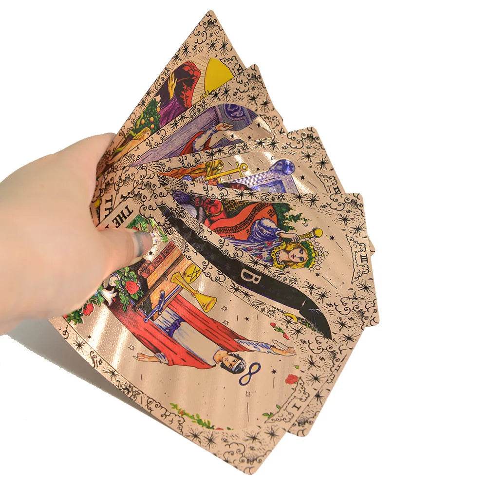Gold Foiled Tarot Cards Set with Guidebook for Enhanced Spiritual Guidance and Intuition